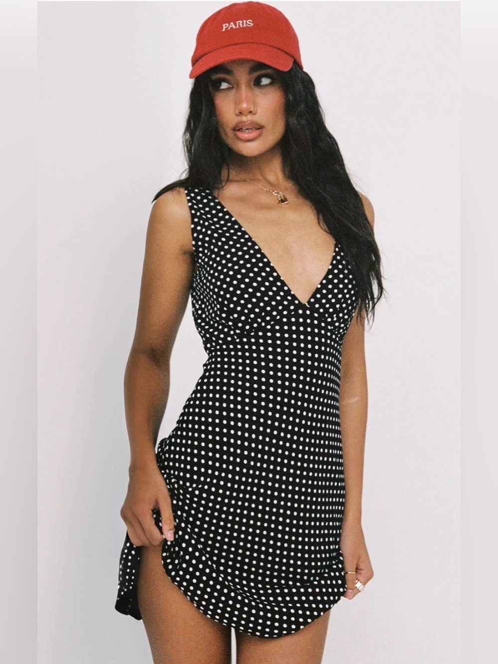 Princess  Polly Nellie Mini Dress Black Polka Dot US Size 2